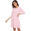 image:imageWiWi Super Soft Nightgowns for Women 34 Sleeve Cooling Nightshirts Sleepwear Bamboo Viscose Dress S4XDpink