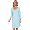 image:imageWiWi Super Soft Nightgowns for Women 34 Sleeve Cooling Nightshirts Sleepwear Bamboo Viscose Dress S4XEaqua