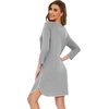image:imageWiWi Super Soft Nightgowns for Women 34 Sleeve Cooling Nightshirts Sleepwear Bamboo Viscose Dress S4XEheather Grey