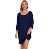image:imageWiWi Super Soft Nightgowns for Women 34 Sleeve Cooling Nightshirts Sleepwear Bamboo Viscose Dress S4XEnavy