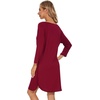 image:imageWiWi Super Soft Nightgowns for Women 34 Sleeve Cooling Nightshirts Sleepwear Bamboo Viscose Dress S4XEwine