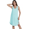 image:imageWiWi Tank Nightgown for Women Soft Comfy Sleeveless Sleep Gowns Viscose from Bamboo Cooling Sleepwear SXXLAaqua