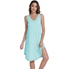 image:imageWiWi Tank Nightgown for Women Soft Comfy Sleeveless Sleep Gowns Viscose from Bamboo Cooling Sleepwear SXXLAaqua