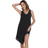 image:imageWiWi Tank Nightgown for Women Soft Comfy Sleeveless Sleep Gowns Viscose from Bamboo Cooling Sleepwear SXXLAblack
