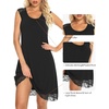 image:imageWiWi Tank Nightgown for Women Soft Comfy Sleeveless Sleep Gowns Viscose from Bamboo Cooling Sleepwear SXXLBblack