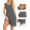 image:imageWiWi Tank Nightgown for Women Soft Comfy Sleeveless Sleep Gowns Viscose from Bamboo Cooling Sleepwear SXXLBdark Heather Grey