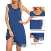 image:imageWiWi Tank Nightgown for Women Soft Comfy Sleeveless Sleep Gowns Viscose from Bamboo Cooling Sleepwear SXXLBprussian Blue