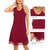 image:imageWiWi Tank Nightgown for Women Soft Comfy Sleeveless Sleep Gowns Viscose from Bamboo Cooling Sleepwear SXXLBwine