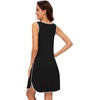 image:imageWiWi Tank Nightgown for Women Soft Comfy Sleeveless Sleep Gowns Viscose from Bamboo Cooling Sleepwear SXXLDblack