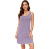 image:imageWiWi Tank Nightgown for Women Soft Comfy Sleeveless Sleep Gowns Viscose from Bamboo Cooling Sleepwear SXXLDviolet
