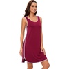 image:imageWiWi Tank Nightgown for Women Soft Comfy Sleeveless Sleep Gowns Viscose from Bamboo Cooling Sleepwear SXXLDwine