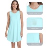 image:imageWiWi Tank Nightgown for Women Soft Comfy Sleeveless Sleep Gowns Viscose from Bamboo Cooling Sleepwear SXXLEaqua