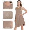 image:imageWiWi Tank Nightgown for Women Soft Comfy Sleeveless Sleep Gowns Viscose from Bamboo Cooling Sleepwear SXXLEcamel
