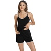 image:imageWiWi Viscose from Bamboo Cami Top Pajama Set for Women Sleeveless Tops with Shorts Pjs Sets SXXLAblack