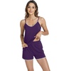 image:imageWiWi Viscose from Bamboo Cami Top Pajama Set for Women Sleeveless Tops with Shorts Pjs Sets SXXLAdark Purple