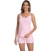 image:imageWiWi Viscose from Bamboo Cami Top Pajama Set for Women Sleeveless Tops with Shorts Pjs Sets SXXLApink