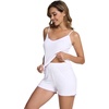 image:imageWiWi Viscose from Bamboo Cami Top Pajama Set for Women Sleeveless Tops with Shorts Pjs Sets SXXLApure White