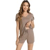 image:imageWiWi Viscose from Bamboo Cami Top Pajama Set for Women Sleeveless Tops with Shorts Pjs Sets SXXLBcamel