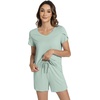 image:imageWiWi Viscose from Bamboo Cami Top Pajama Set for Women Sleeveless Tops with Shorts Pjs Sets SXXLBcameo Green