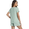 image:imageWiWi Viscose from Bamboo Cami Top Pajama Set for Women Sleeveless Tops with Shorts Pjs Sets SXXLBcameo Green