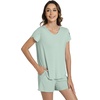 image:imageWiWi Viscose from Bamboo Cami Top Pajama Set for Women Sleeveless Tops with Shorts Pjs Sets SXXLBcameo Green