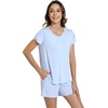 image:imageWiWi Viscose from Bamboo Cami Top Pajama Set for Women Sleeveless Tops with Shorts Pjs Sets SXXLBlight Blue