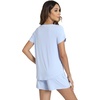 image:imageWiWi Viscose from Bamboo Cami Top Pajama Set for Women Sleeveless Tops with Shorts Pjs Sets SXXLBlight Blue