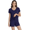 image:imageWiWi Viscose from Bamboo Cami Top Pajama Set for Women Sleeveless Tops with Shorts Pjs Sets SXXLBnavy