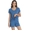 image:imageWiWi Viscose from Bamboo Cami Top Pajama Set for Women Sleeveless Tops with Shorts Pjs Sets SXXLBprussian Blue
