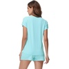 image:imageWiWi Viscose from Bamboo Cami Top Pajama Set for Women Sleeveless Tops with Shorts Pjs Sets SXXLCaqua