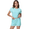 image:imageWiWi Viscose from Bamboo Cami Top Pajama Set for Women Sleeveless Tops with Shorts Pjs Sets SXXLCaqua