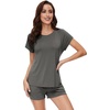 image:imageWiWi Viscose from Bamboo Cami Top Pajama Set for Women Sleeveless Tops with Shorts Pjs Sets SXXLCiron Grey