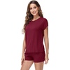 image:imageWiWi Viscose from Bamboo Cami Top Pajama Set for Women Sleeveless Tops with Shorts Pjs Sets SXXLCwine