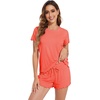 image:imageWiWi Viscose from Bamboo Cami Top Pajama Set for Women Sleeveless Tops with Shorts Pjs Sets SXXLDcoral