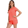 image:imageWiWi Viscose from Bamboo Cami Top Pajama Set for Women Sleeveless Tops with Shorts Pjs Sets SXXLDcoral