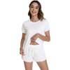 image:imageWiWi Viscose from Bamboo Cami Top Pajama Set for Women Sleeveless Tops with Shorts Pjs Sets SXXLDraw White