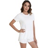 image:imageWiWi Viscose from Bamboo Cami Top Pajama Set for Women Sleeveless Tops with Shorts Pjs Sets SXXLDraw White