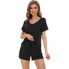 image:imageWiWi Viscose from Bamboo Cami Top Pajama Set for Women Sleeveless Tops with Shorts Pjs Sets SXXLEblack