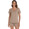 image:imageWiWi Viscose from Bamboo Cami Top Pajama Set for Women Sleeveless Tops with Shorts Pjs Sets SXXLEcamel