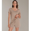image:imageWiWi Viscose from Bamboo Cami Top Pajama Set for Women Sleeveless Tops with Shorts Pjs Sets SXXLEcamel