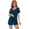 image:imageWiWi Viscose from Bamboo Cami Top Pajama Set for Women Sleeveless Tops with Shorts Pjs Sets SXXLEpeacock Blue