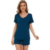 image:imageWiWi Viscose from Bamboo Cami Top Pajama Set for Women Sleeveless Tops with Shorts Pjs Sets SXXLEpeacock Blue
