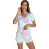 image:imageWiWi Viscose from Bamboo Cami Top Pajama Set for Women Sleeveless Tops with Shorts Pjs Sets SXXLEtie Dye