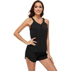 image:imageWiWi Viscose from Bamboo Cami Top Pajama Set for Women Sleeveless Tops with Shorts Pjs Sets SXXLFblack