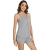 image:imageWiWi Viscose from Bamboo Cami Top Pajama Set for Women Sleeveless Tops with Shorts Pjs Sets SXXLFheather Grey