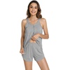 image:imageWiWi Viscose from Bamboo Cami Top Pajama Set for Women Sleeveless Tops with Shorts Pjs Sets SXXLFheather Grey
