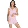 image:imageWiWi Viscose from Bamboo Cami Top Pajama Set for Women Sleeveless Tops with Shorts Pjs Sets SXXLFpink