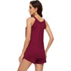 image:imageWiWi Viscose from Bamboo Cami Top Pajama Set for Women Sleeveless Tops with Shorts Pjs Sets SXXLFwine