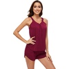 image:imageWiWi Viscose from Bamboo Cami Top Pajama Set for Women Sleeveless Tops with Shorts Pjs Sets SXXLFwine