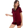 image:imageWiWi Viscose from Bamboo Cami Top Pajama Set for Women Sleeveless Tops with Shorts Pjs Sets SXXLGburgundy